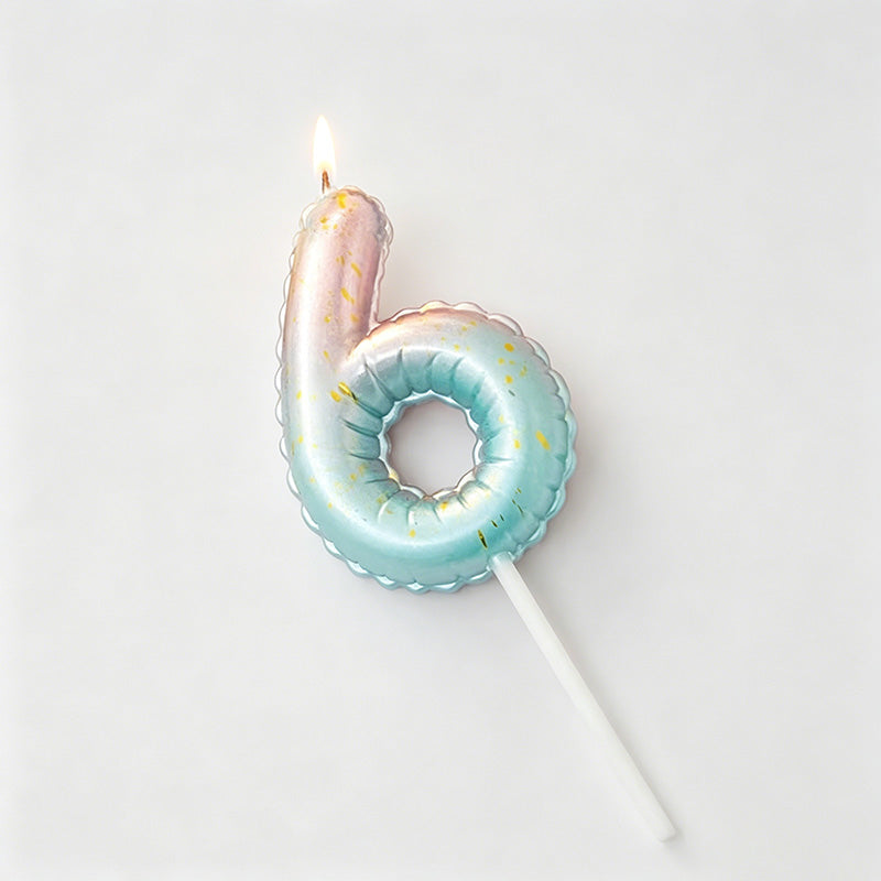 0-9 Gradient Balloon Style Number Birthday Candles