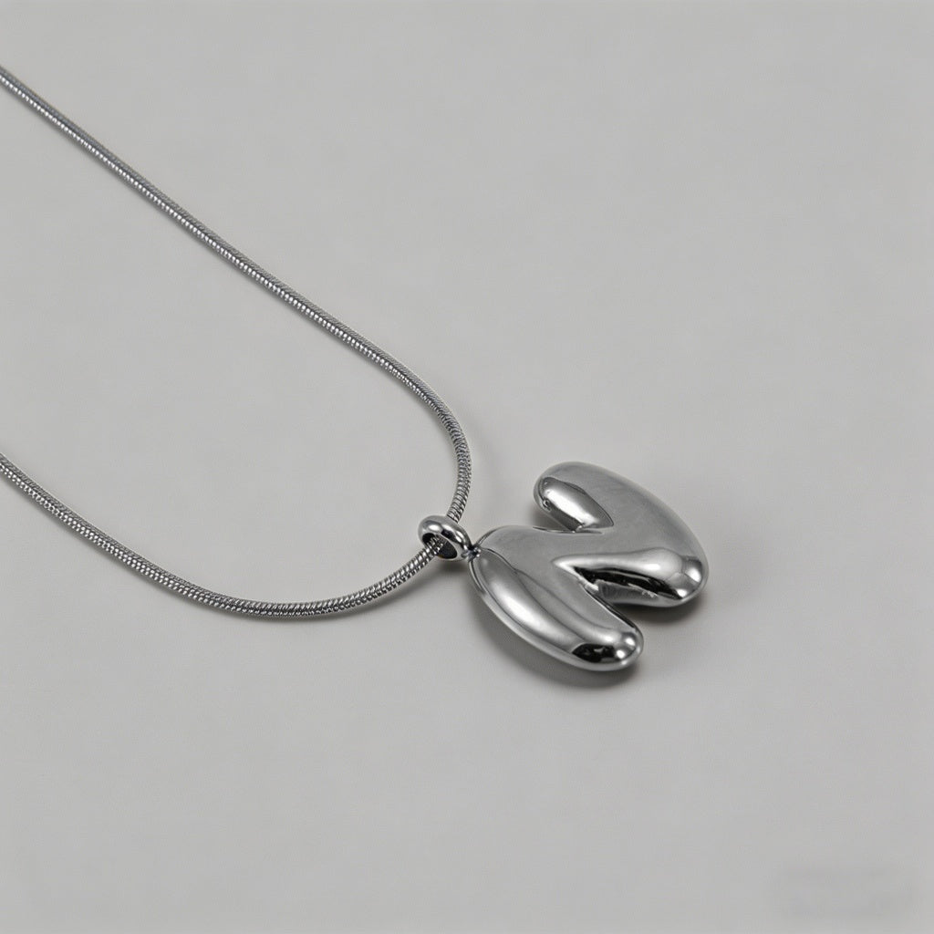 3D Bubble Letter Initial Neckl - Shopdayla Wholesale - #7426