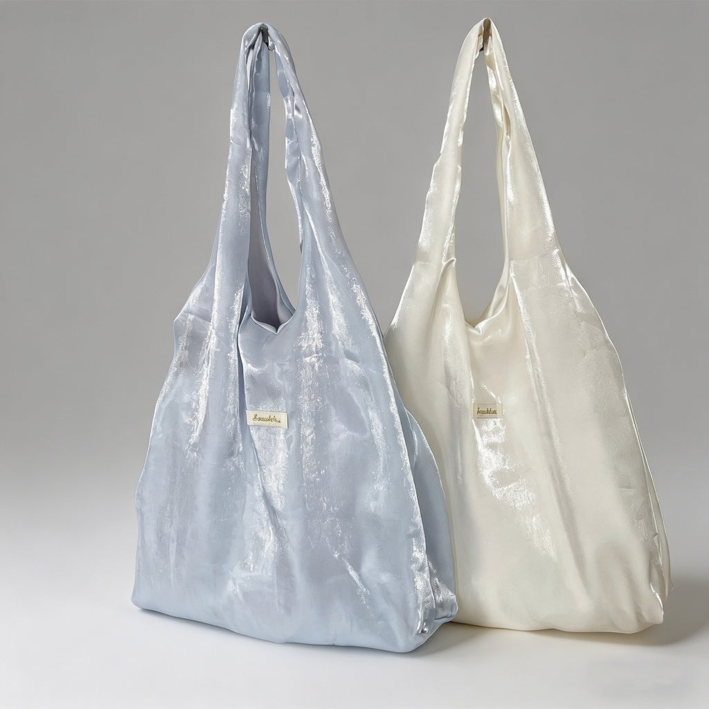 Shimmering Satin Hobo Tote Bag - Shopdayla Wholesale - #3954
