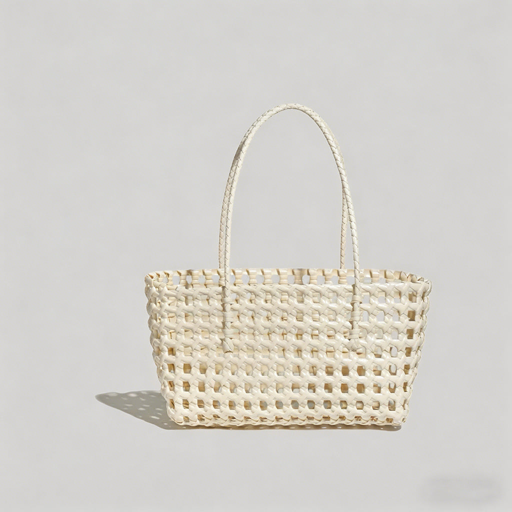 Solid Color Woven Hollow Tote - Shopdayla Wholesale - #8114