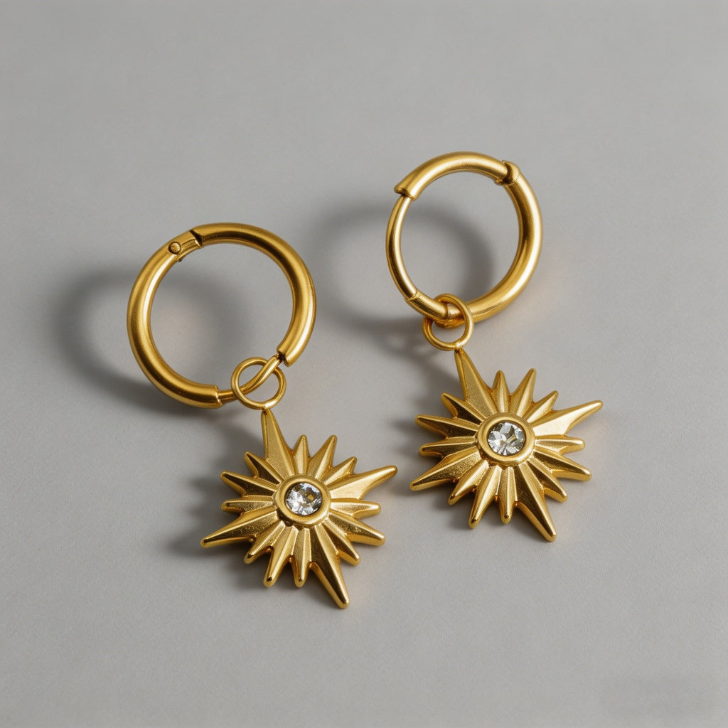 Starburst Zircon 18K Gold Stai - Shopdayla Wholesale - #0882