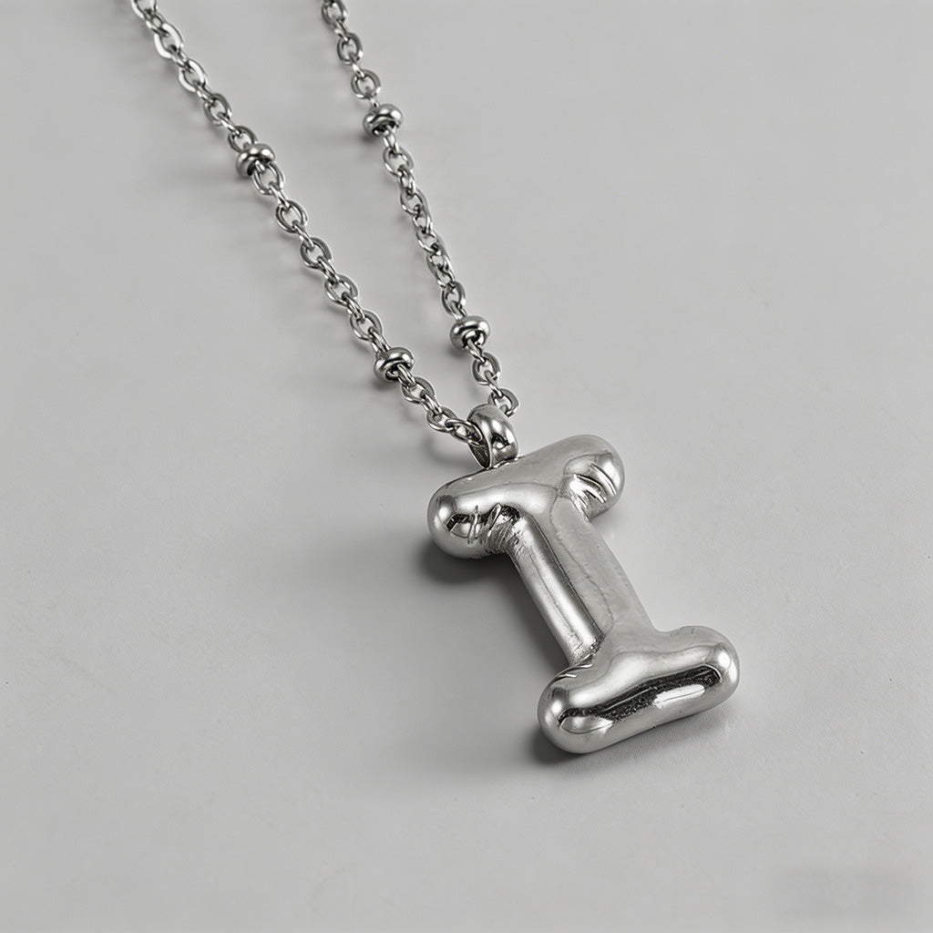 3D Bubble Letter Initial Neckl - Shopdayla Wholesale - #3138