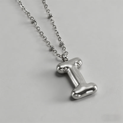 3D Bubble Letter Initial Neckl - Shopdayla Wholesale - #3138