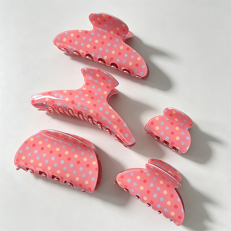 Vibrant Pink Rainbow Polka Dot - Shopdayla Wholesale - #3202