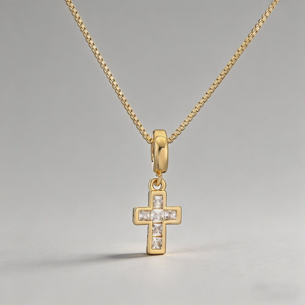 Heart Lock&Cross Pendant Neckl - Shopdayla Wholesale - #3042