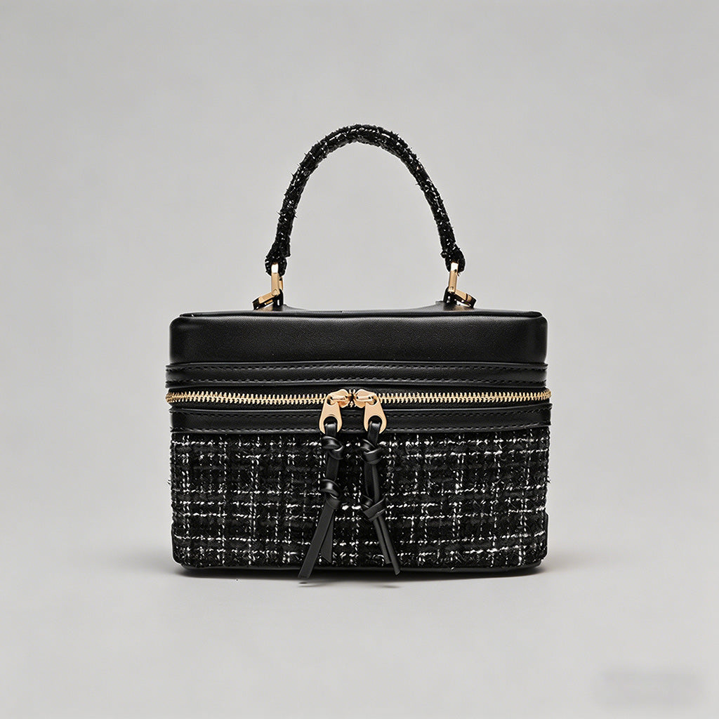 Tweed Boxy Handle  Bag - Shopdayla Wholesale - #0386