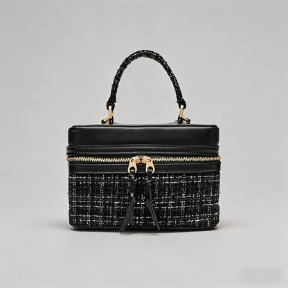 Tweed Boxy Handle  Bag - Shopdayla Wholesale - #0386