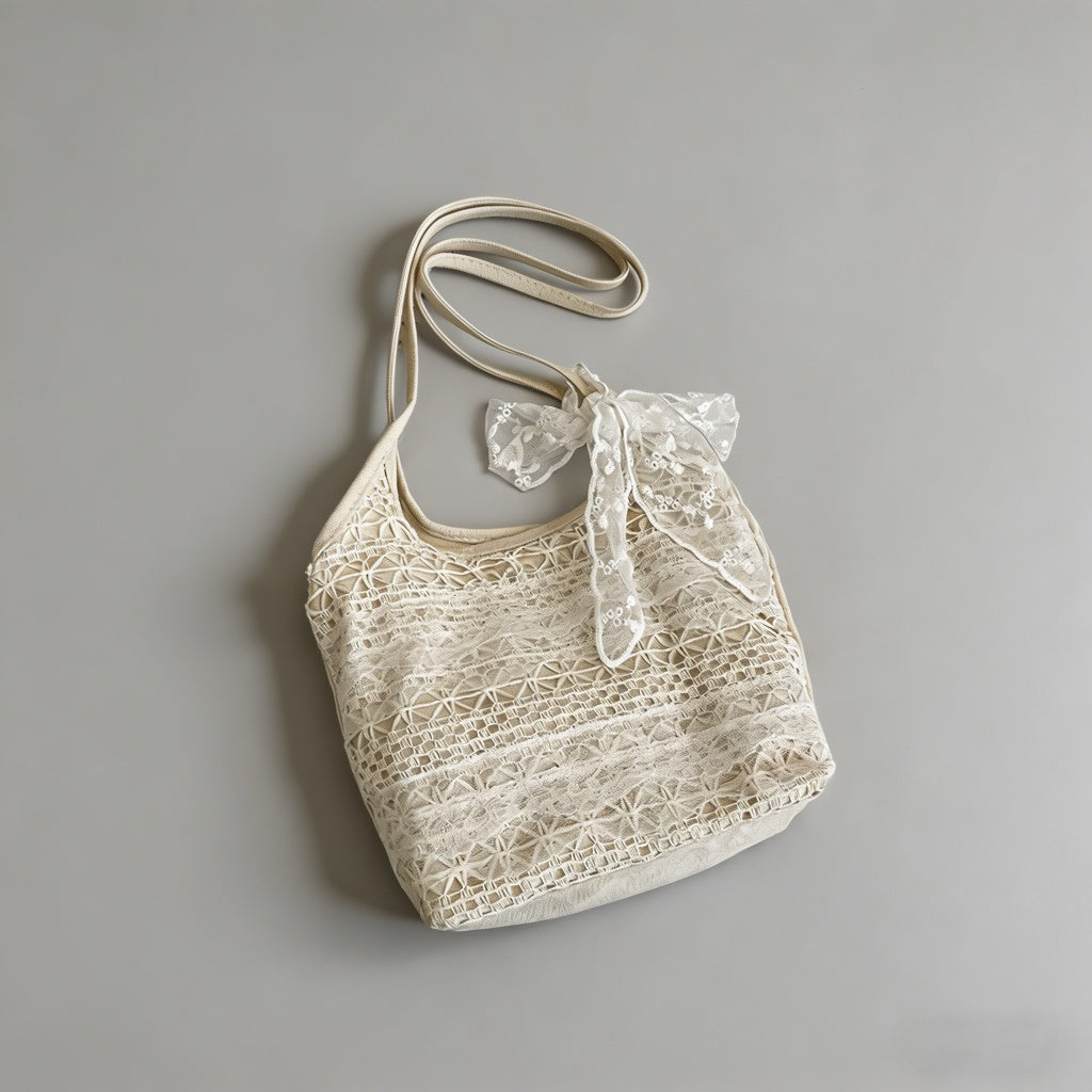 Lace Mesh Underarm Tote Bag - Shopdayla Wholesale - #7506