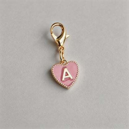 Heart Initial Keychain Charm - Shopdayla Wholesale - #0434