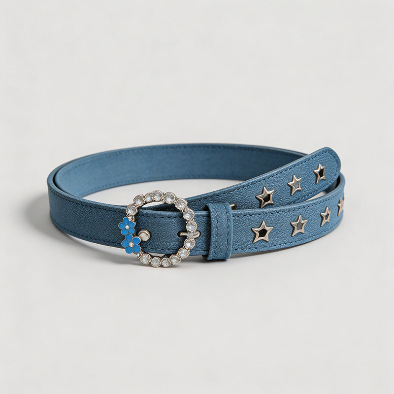 Denim Rhinestone Buckle Hole-F - Shopdayla Wholesale - #9538