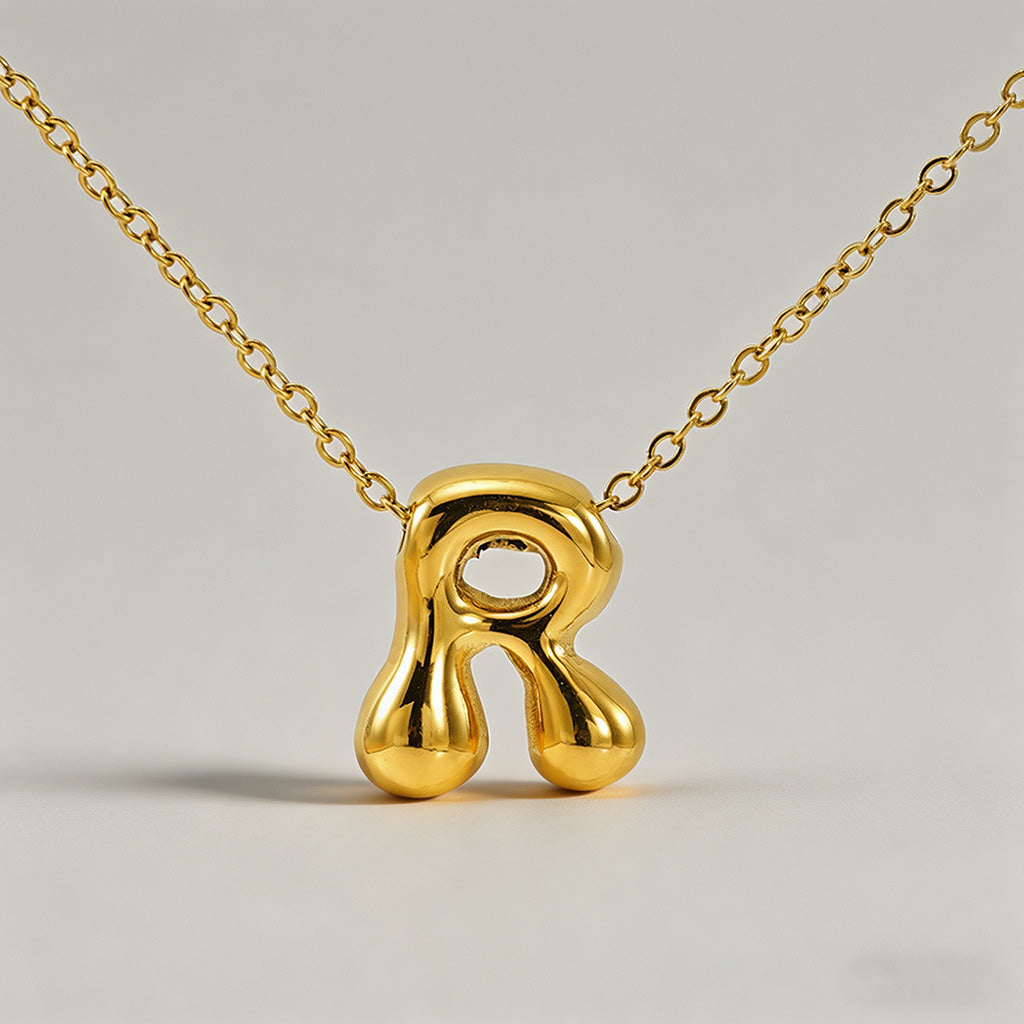 3D Bubble Letter Initial Neckl - Shopdayla Wholesale - #3986