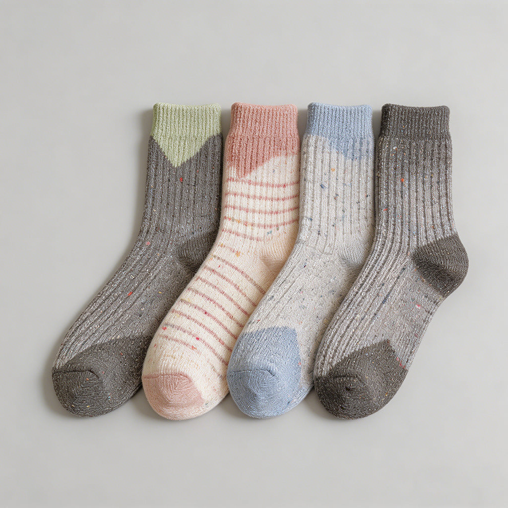 Speckled Yarn Colorblock Crew - Shopdayla Wholesale - #0914