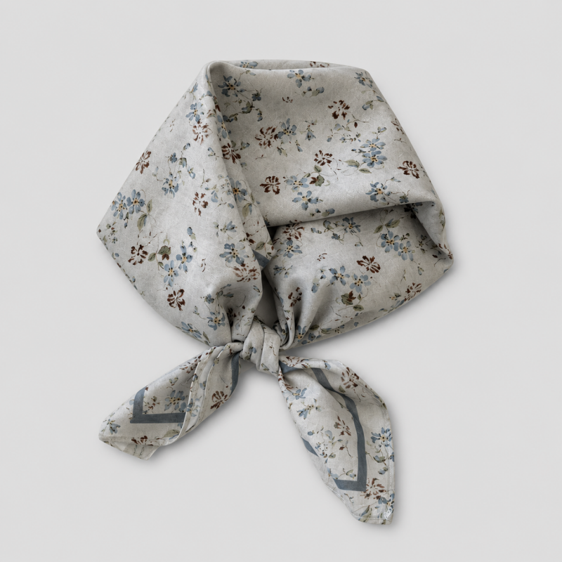 Floral Cotton Square Scarf Hea - Shopdayla Wholesale - #2034