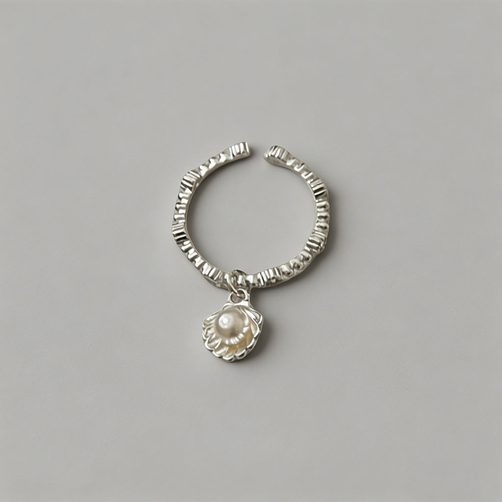 Silver Pearl Shell Open Cuff R - Shopdayla Wholesale - #1762