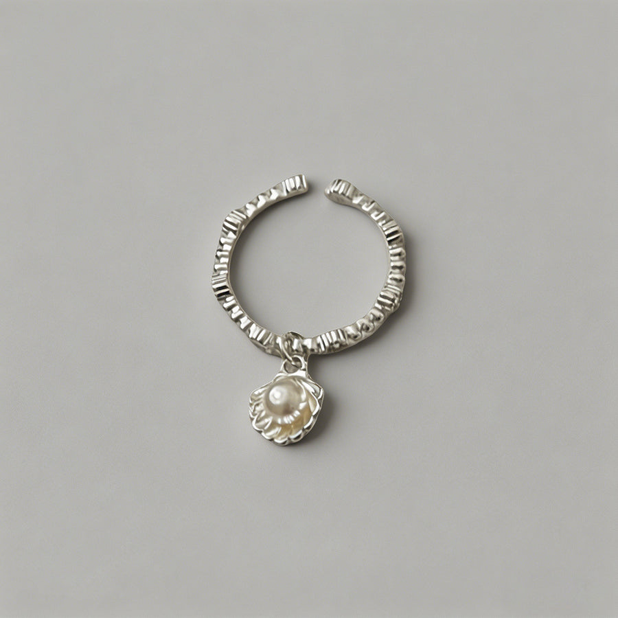 Silver Pearl Shell Open Cuff R - Shopdayla Wholesale - #1762
