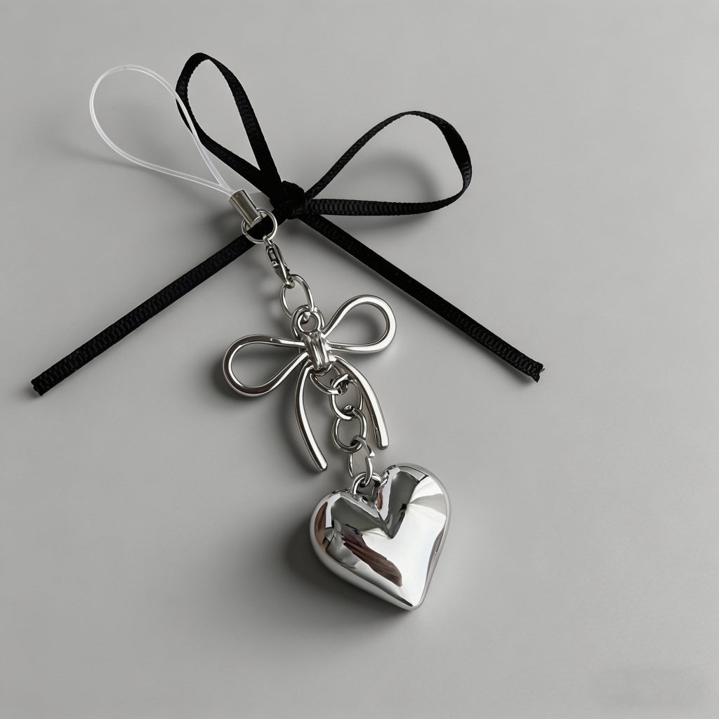Silver Bow Heart Pendant Bag C - Shopdayla Wholesale - #9122