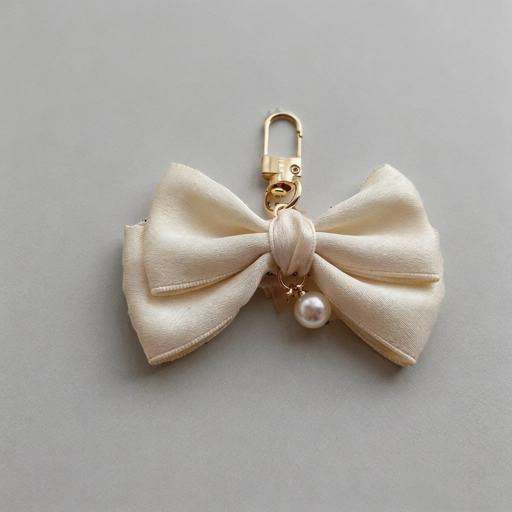Pink Bow & Pearl Heart Bag Cha - Shopdayla Wholesale - #2818