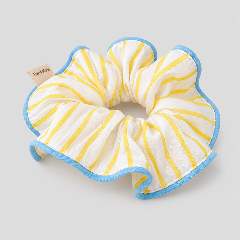 Striped Ruffle Hair Scrunchie - Shopdayla Wholesale - #0658