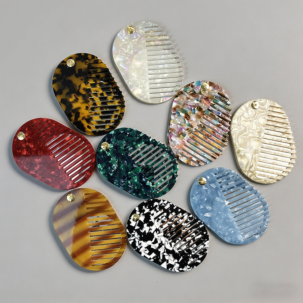 Acetate Oval Hair Comb - Shopdayla Wholesale - #0098