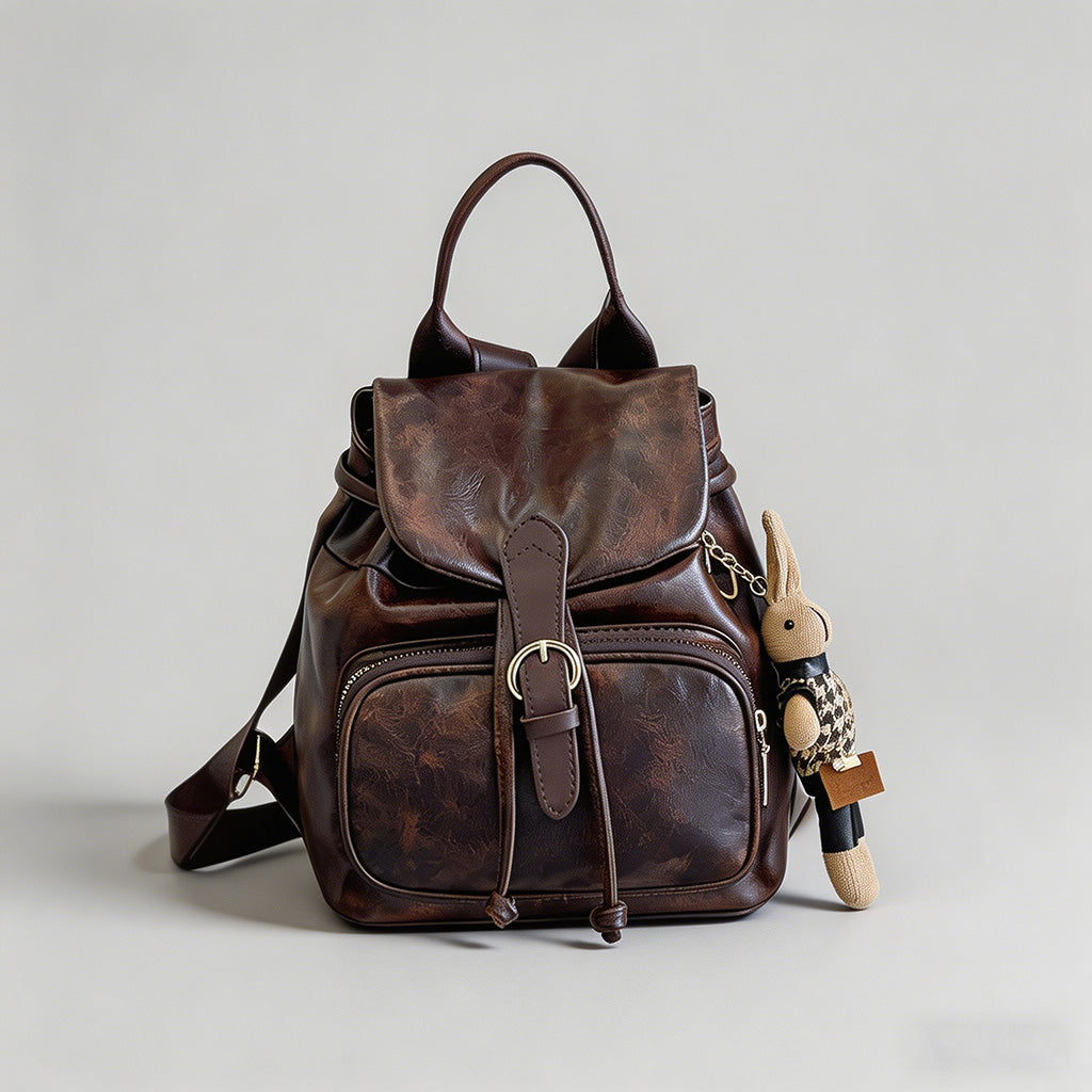 Vintage Faux Leather Drawstrin - Shopdayla Wholesale - #2418