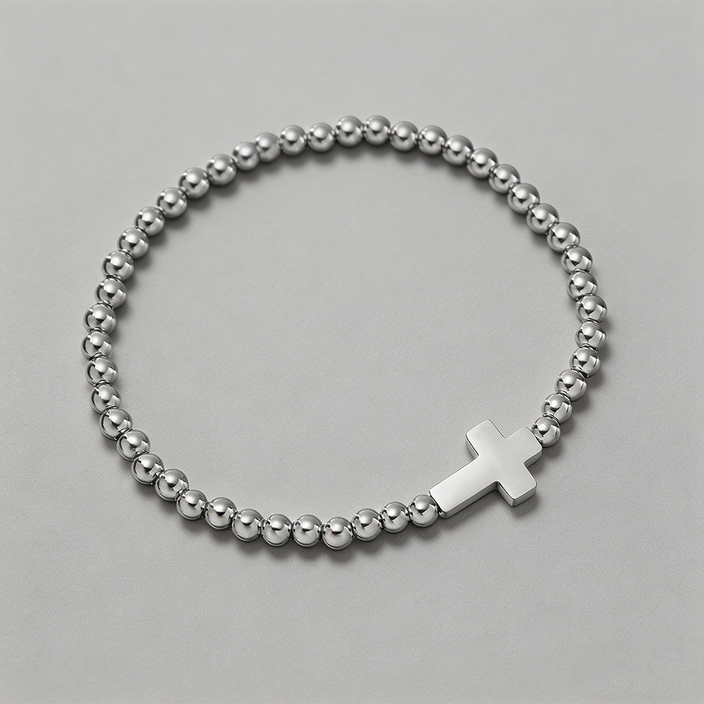 Cross Beaded Stretch Bracelet - Shopdayla Wholesale - #6802