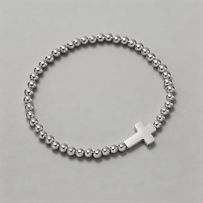 Cross Beaded Stretch Bracelet - Shopdayla Wholesale - #6802