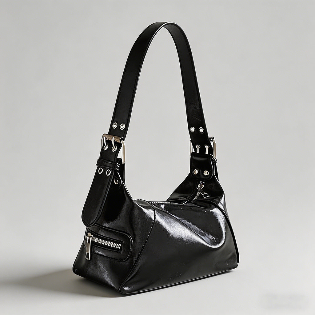 Vintage Patent Leather Hobo Sh - Shopdayla Wholesale - #8050