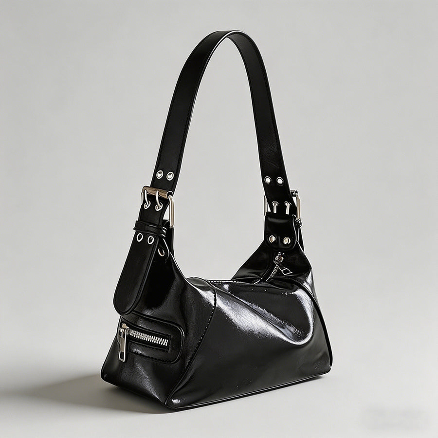 Vintage Patent Leather Hobo Sh - Shopdayla Wholesale - #8050