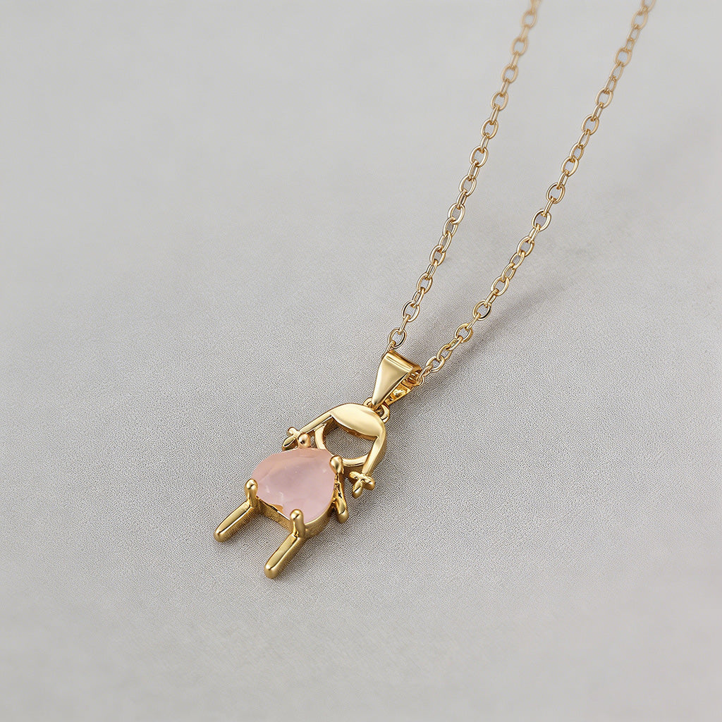 Cute Boy & Girl Gemstone Penda - Shopdayla Wholesale - #7090
