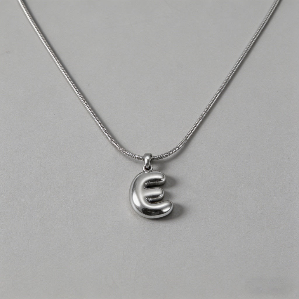 3D Bubble Letter Initial Neckl - Shopdayla Wholesale - #2962