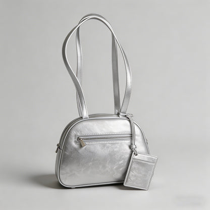 Metallic Silver Shoulder Bag - Shopdayla Wholesale - #8034