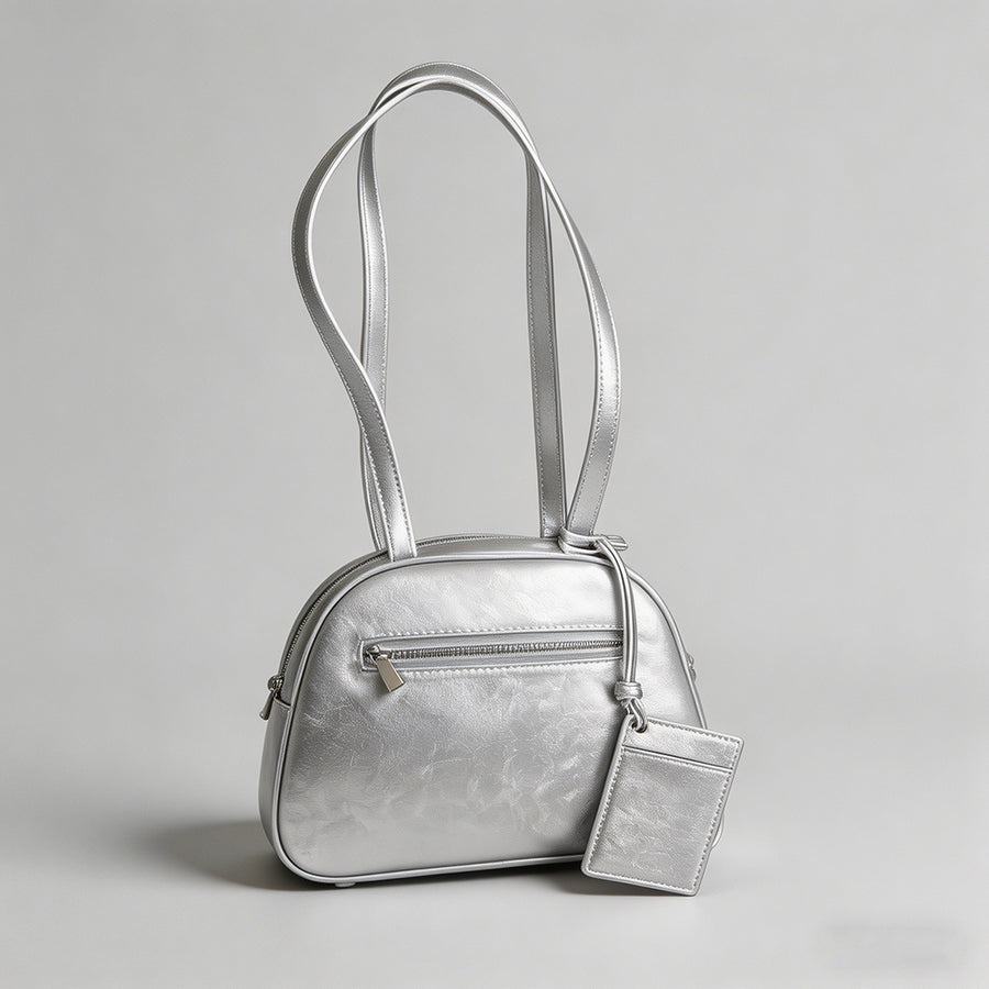 Metallic Silver Shoulder Bag - Shopdayla Wholesale - #8034