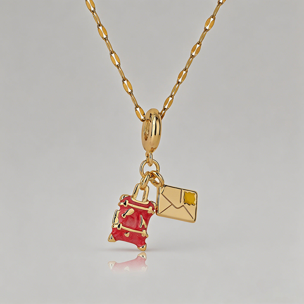 Enamel Travel Charm Lip Chain - Shopdayla Wholesale - #1026