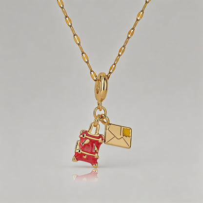Enamel Travel Charm Lip Chain - Shopdayla Wholesale - #1026