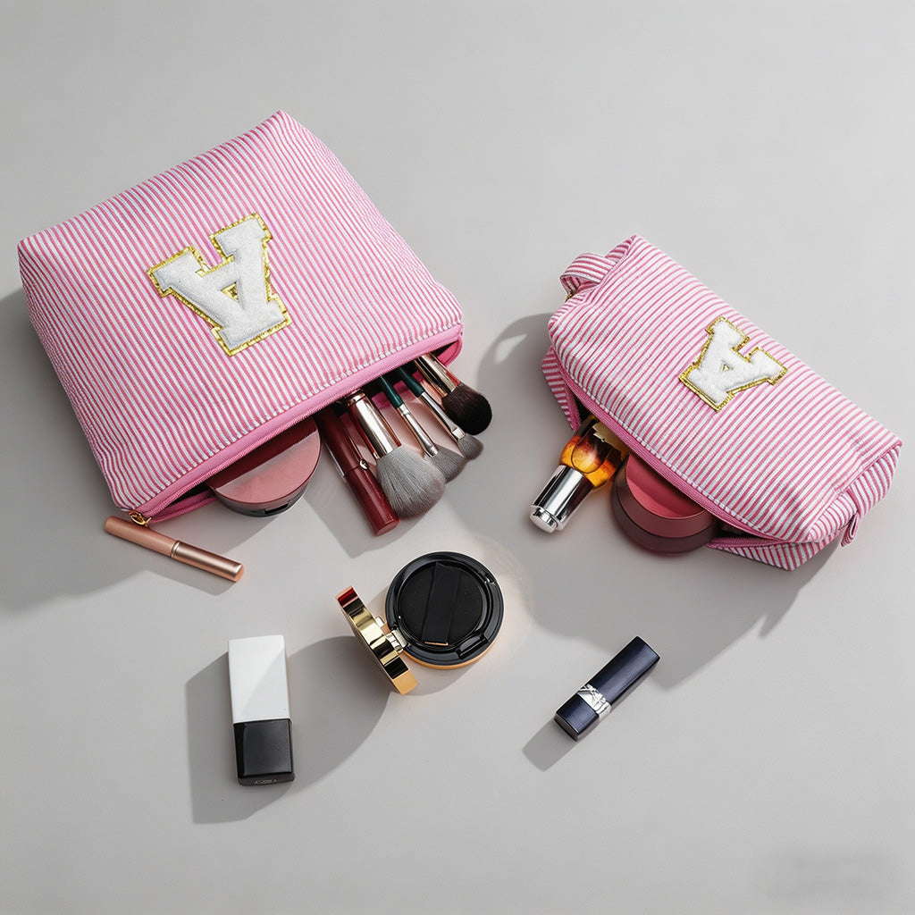 Striped Cosmetic Bag Set