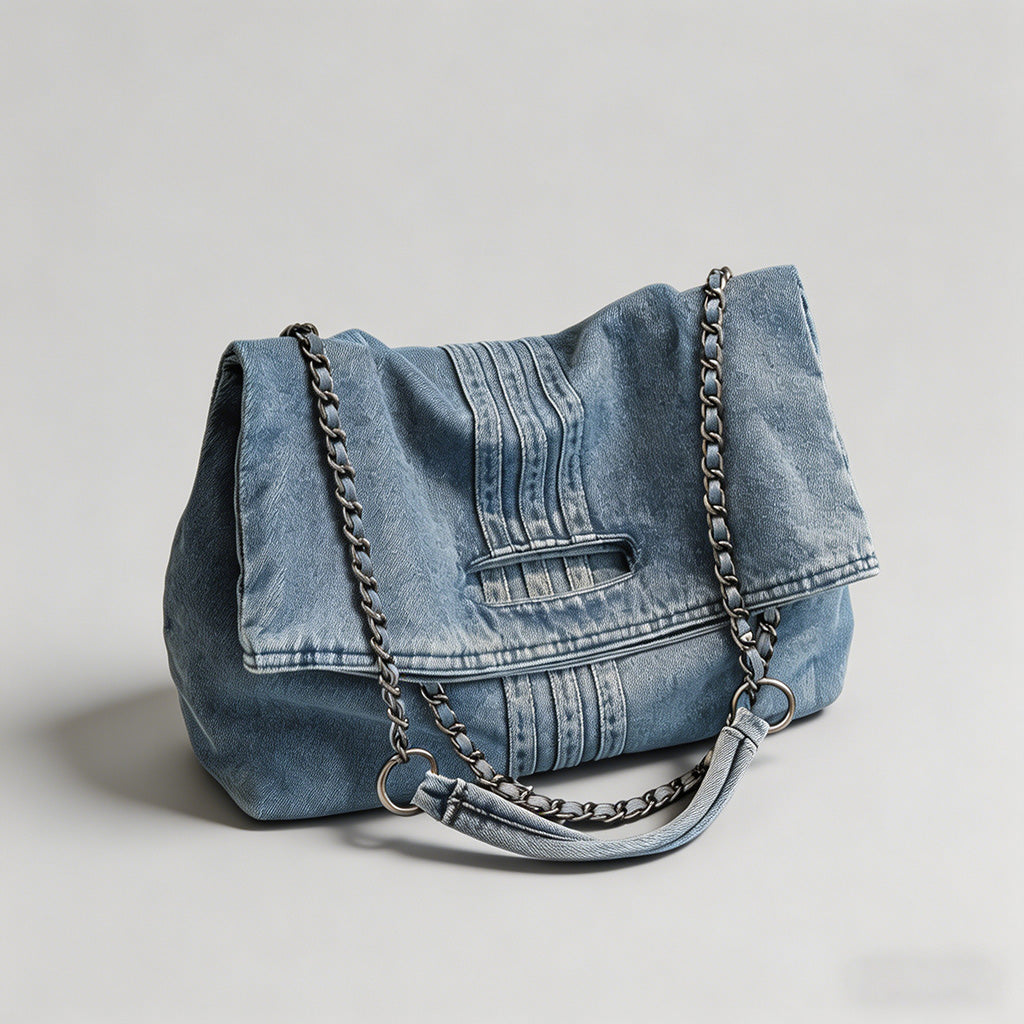 Vintage Denim Chain Shoulder T - Shopdayla Wholesale - #1250