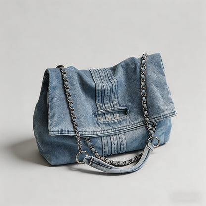 Vintage Denim Chain Shoulder T - Shopdayla Wholesale - #1250