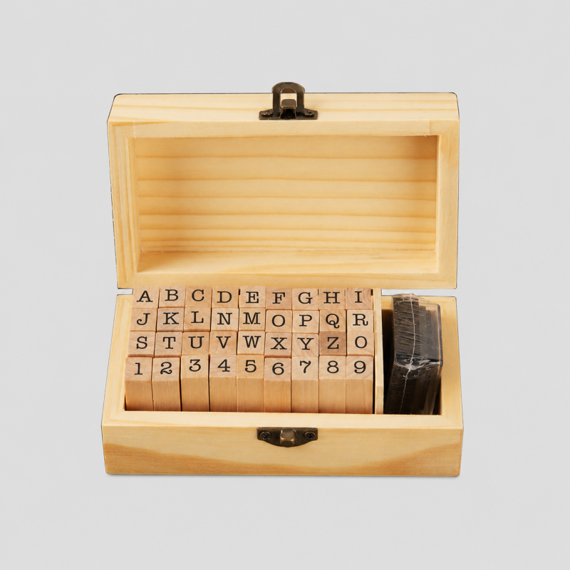 Wooden Alphabet & Number Stamp - Shopdayla Wholesale - #4546