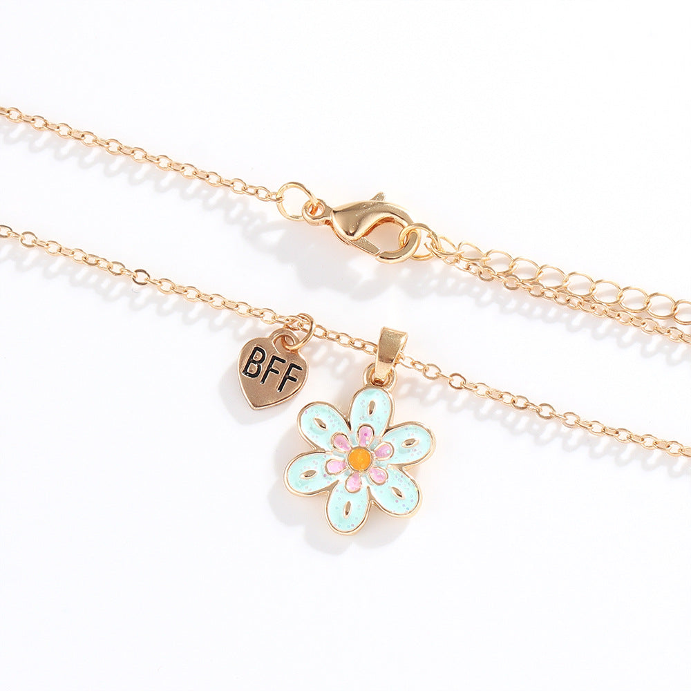 Flower Pendant BFF Friendship - Shopdayla Wholesale - #0098