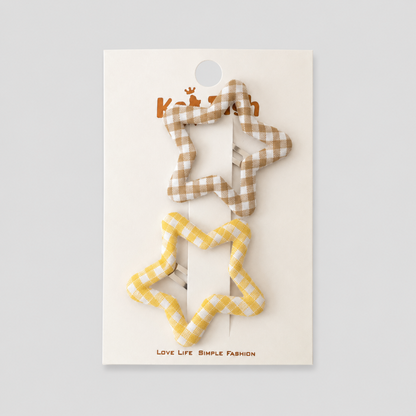 Plaid BB Set Hair Clip