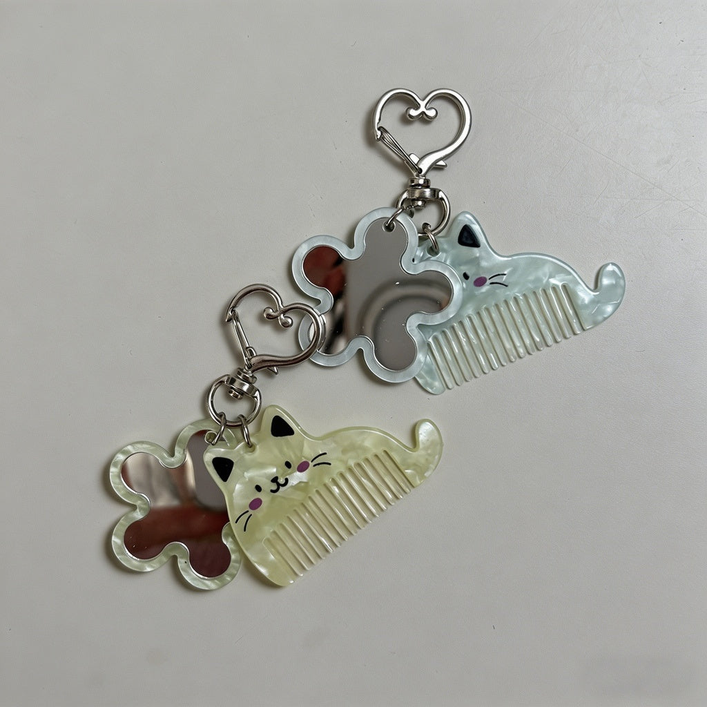 Kawaii Cat Ear Comb & Mirror K - Shopdayla Wholesale - #0098