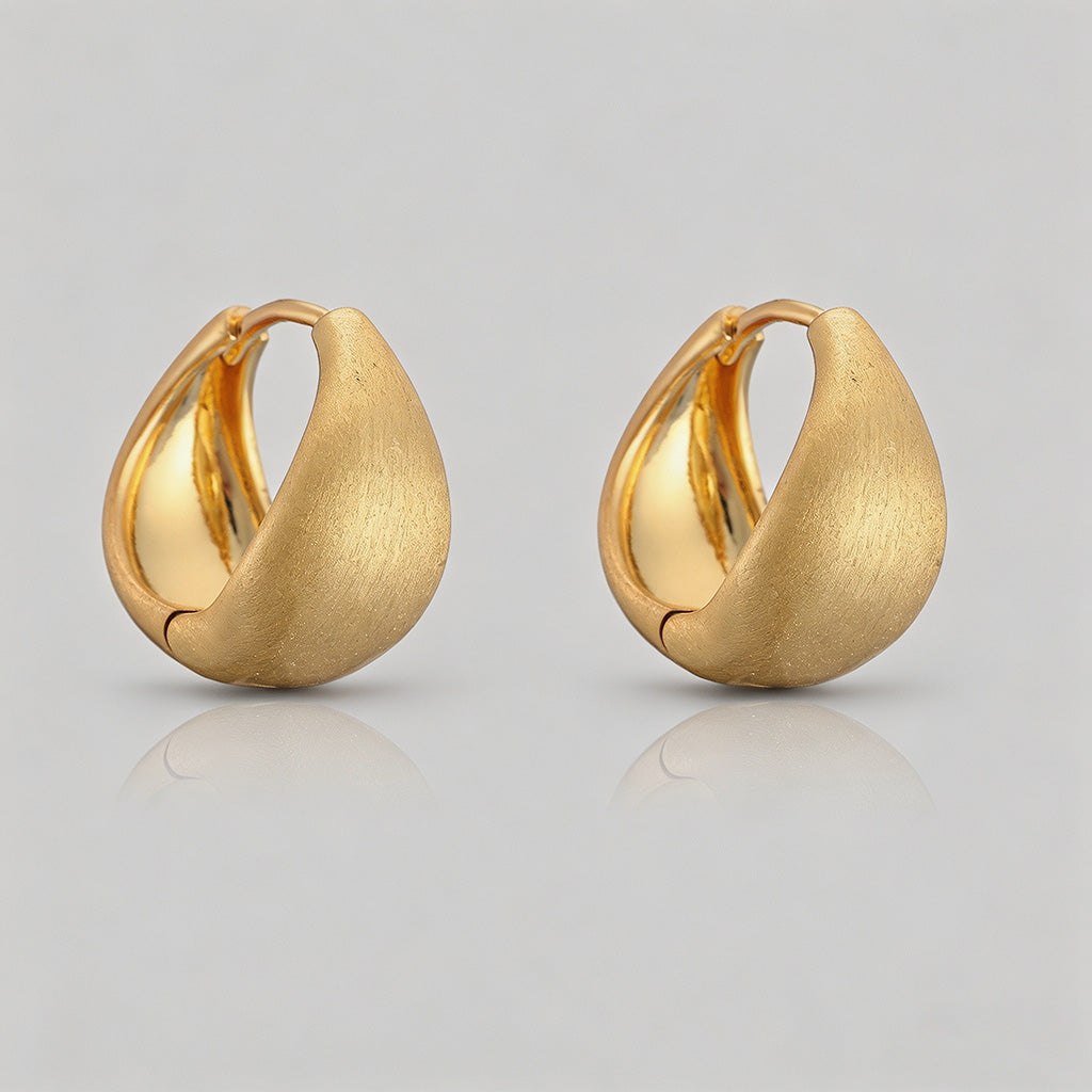 Brushed Dome Hoop Earrings - Shopdayla Wholesale - #1138