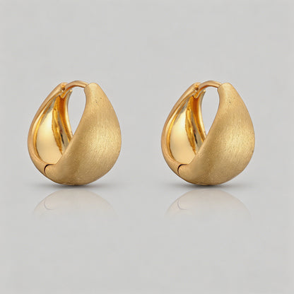 Brushed Dome Hoop Earrings - Shopdayla Wholesale - #1138