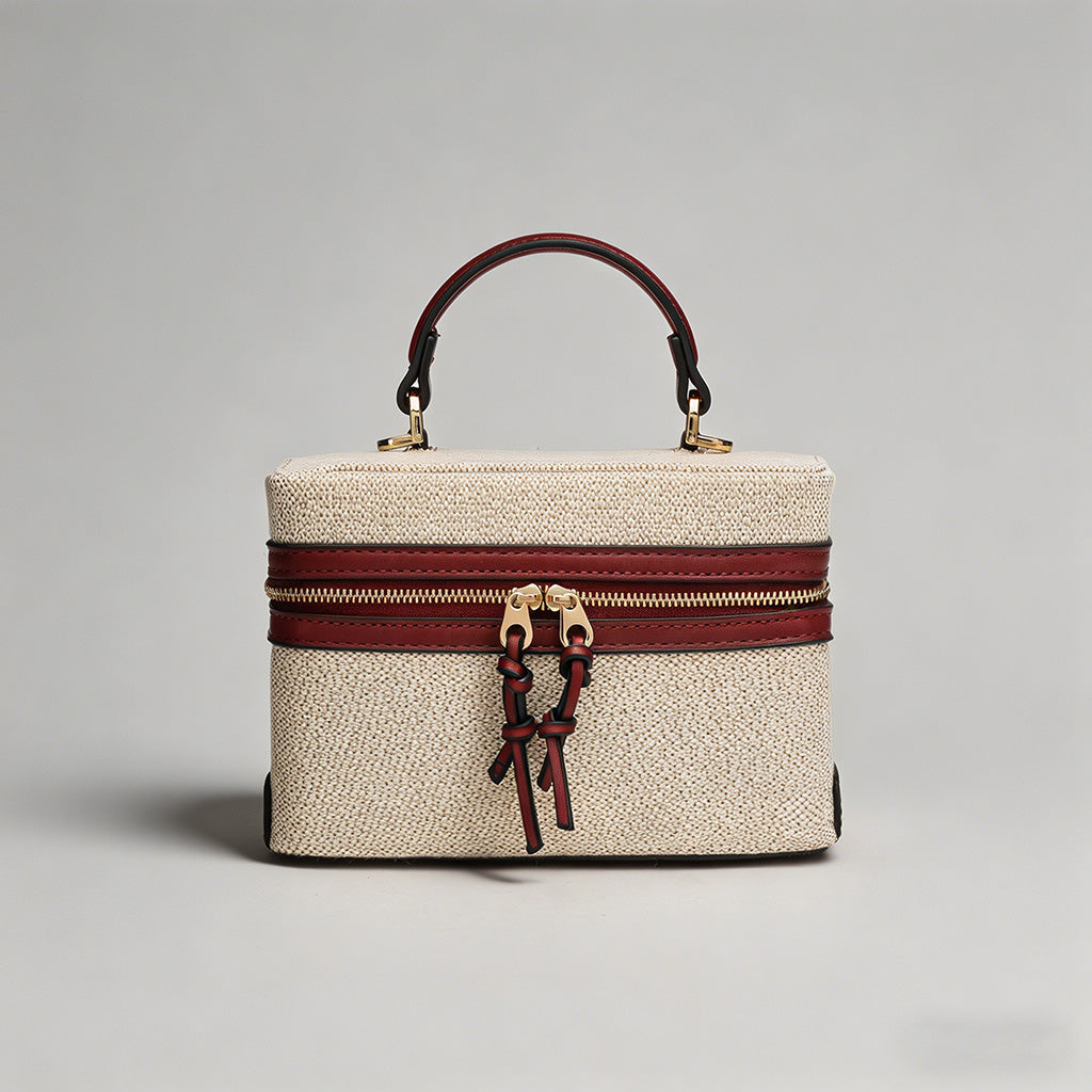 Canvas & Leather Boxy Crossbod - Shopdayla Wholesale - #7570