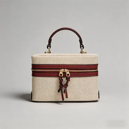 Canvas & Leather Boxy Crossbod - Shopdayla Wholesale - #7570