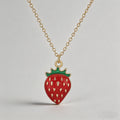 Vibrant Enamel Strawberry Pend - Shopdayla Wholesale - #7154