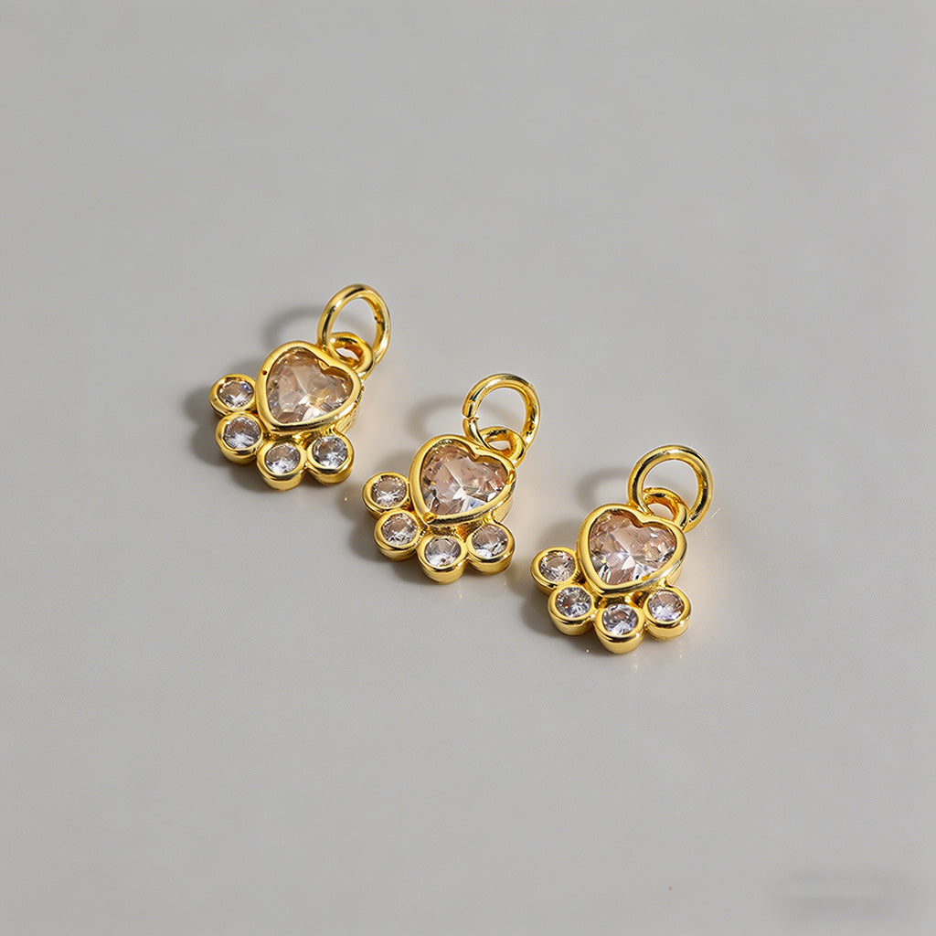 18K Gold Plated Cat Paw Heart - Shopdayla Wholesale - #7154