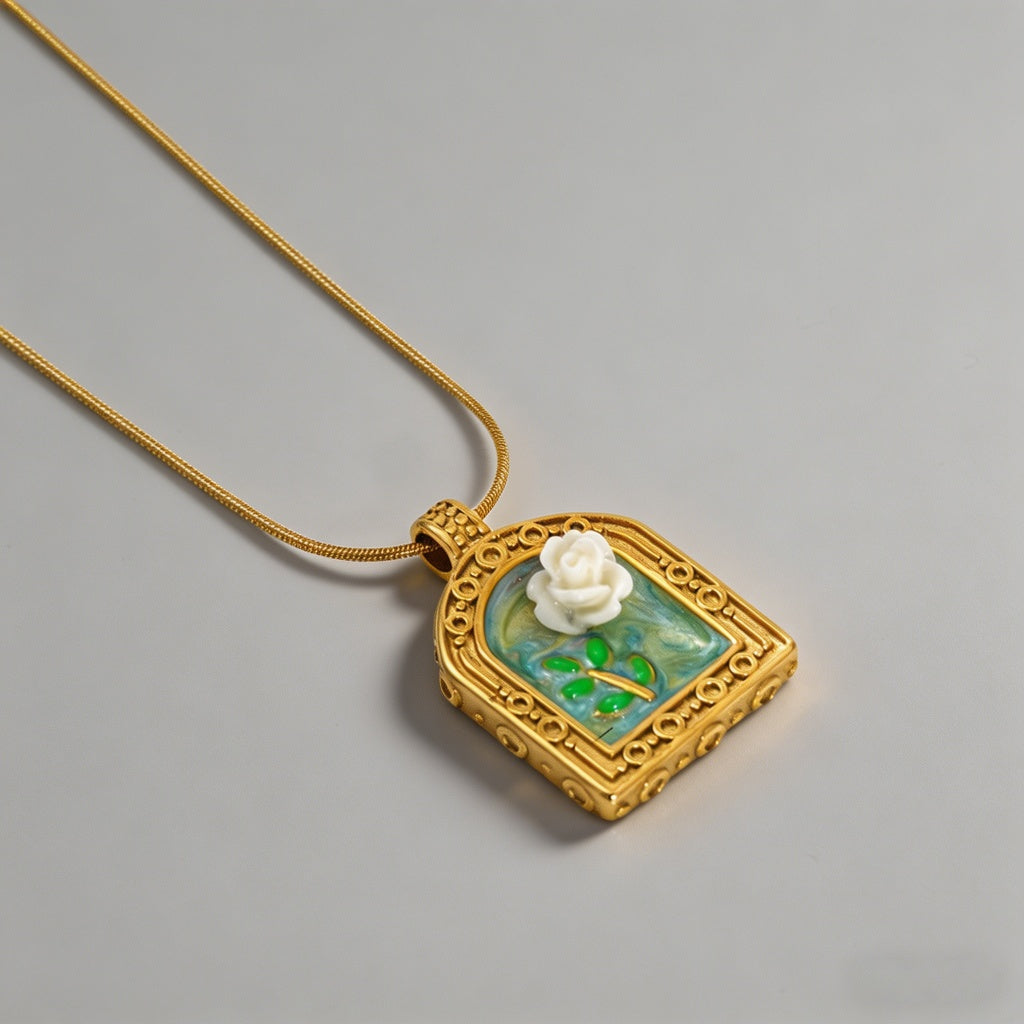 Vintage Enamel Tulip 18K Gold - Shopdayla Wholesale - #9266
