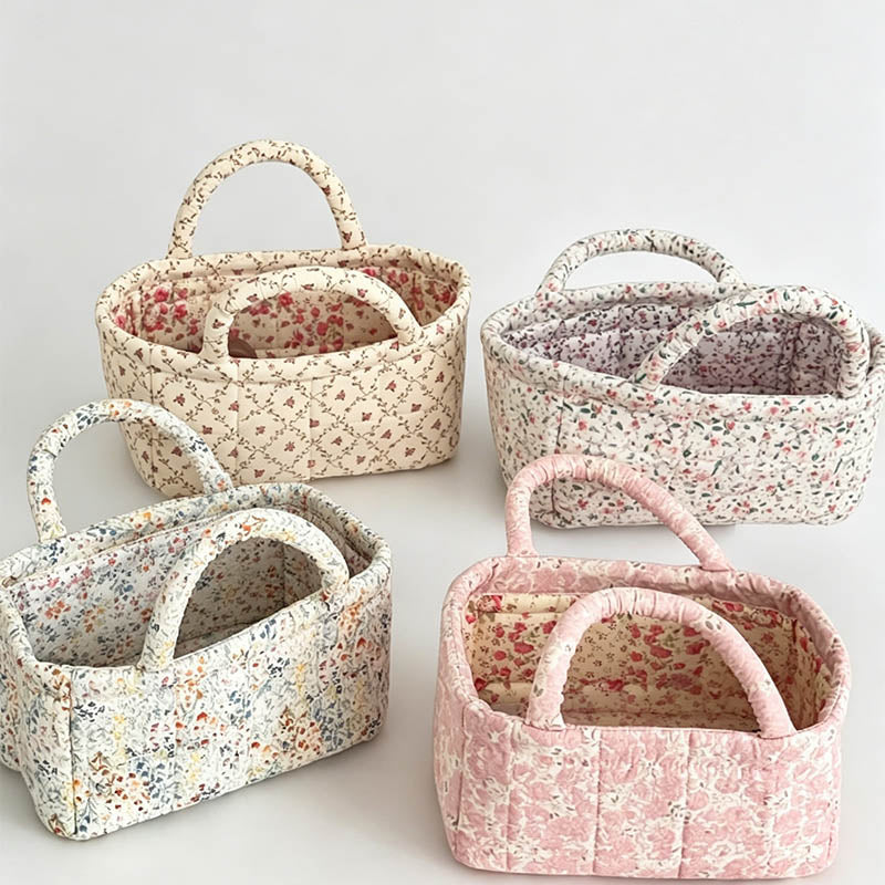 Small Quilted Floral Storage O - Shopdayla Wholesale - #6082