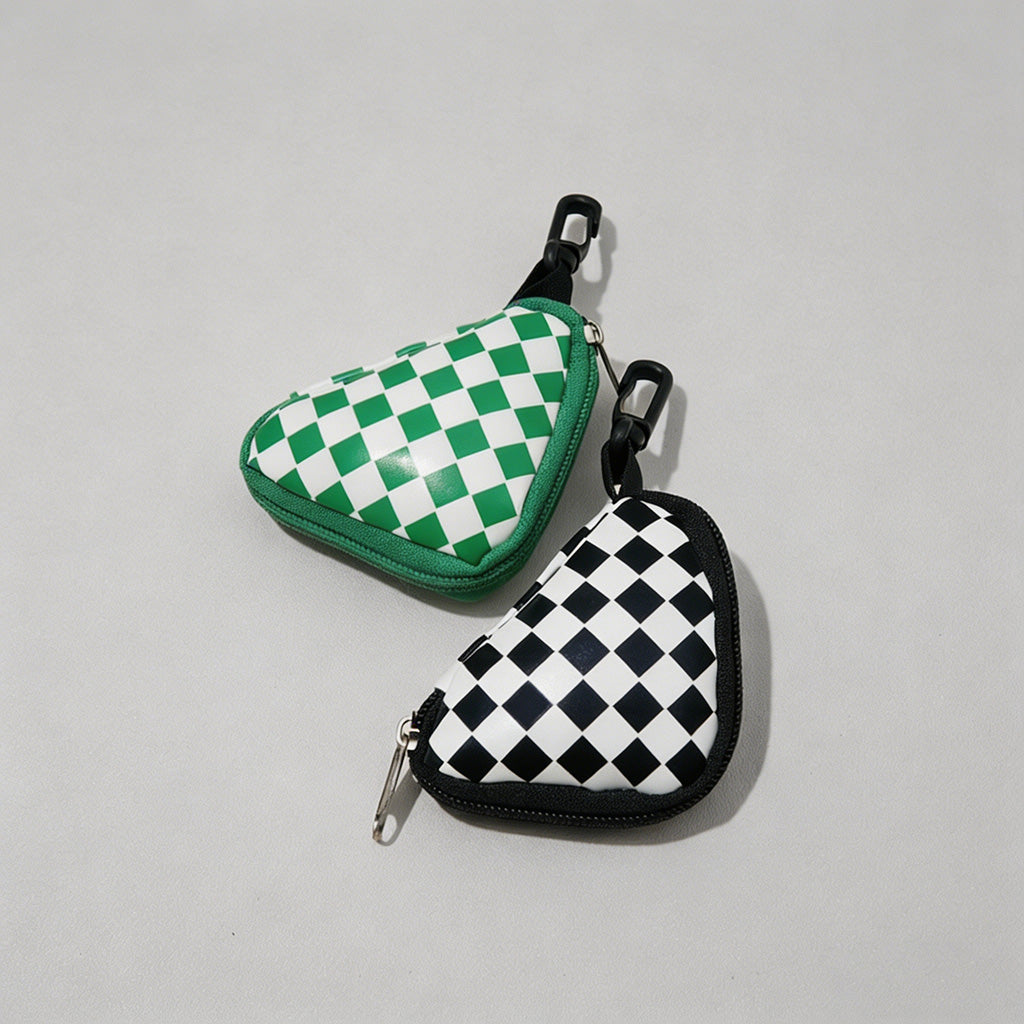 Checkered Triangle Coin Pouch - Shopdayla Wholesale - #8226